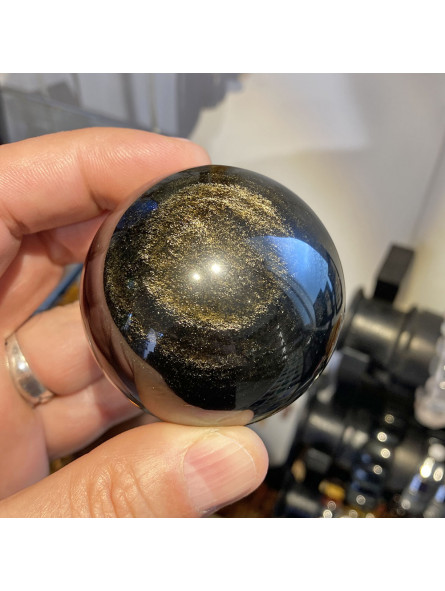 Sphère en Obsidienne Dorée - 52 mm