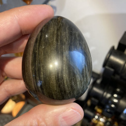 Oeuf en Obsidienne Dorée - 6 cm