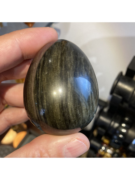 Oeuf en Obsidienne Dorée - 6 cm