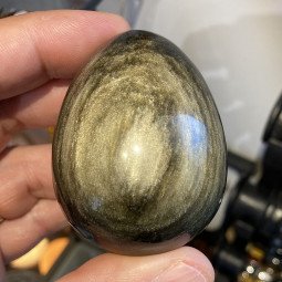 Oeuf en Obsidienne Dorée - 6 cm