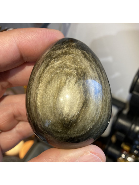 Oeuf en Obsidienne Dorée - 6 cm