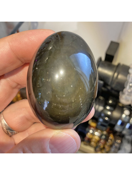Oeuf en Obsidienne Oeil Céleste - 55 mm