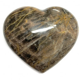 Coeur en Pierre de Lune Noire 272 grammes