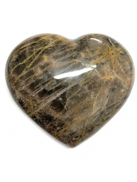 Coeur en Pierre de Lune Noire 272 grammes