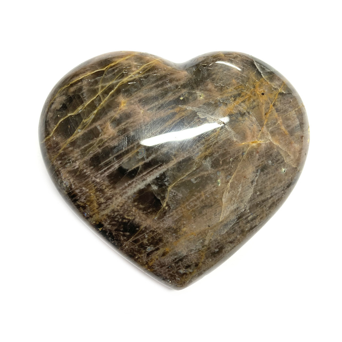 Coeur en Pierre de Lune Noire 272 grammes