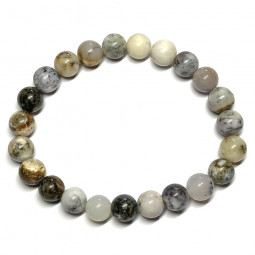Bracelet en Agate Dendrite - Boules de 8mm