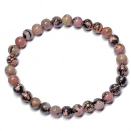 Bracelet en Rhodonite à l'unité - Boules de 6mm
