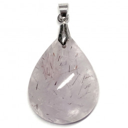 Pendentif Cabochon en Améthyste Rutile - Forme Goutte