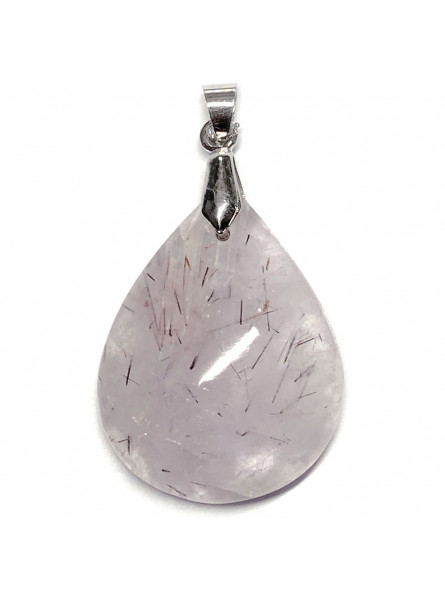 Pendentif Cabochon en Améthyste Rutile - Forme Goutte