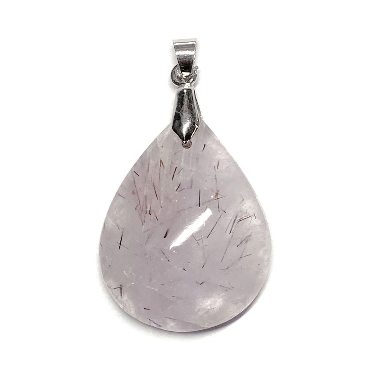 Pendentif Cabochon en Améthyste Rutile - Forme Goutte