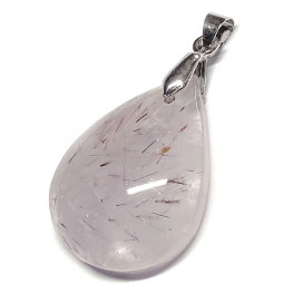 Pendentif Cabochon en Améthyste Rutile - Forme Goutte