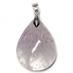 Pendentif Goutte en Améthyste Rutile