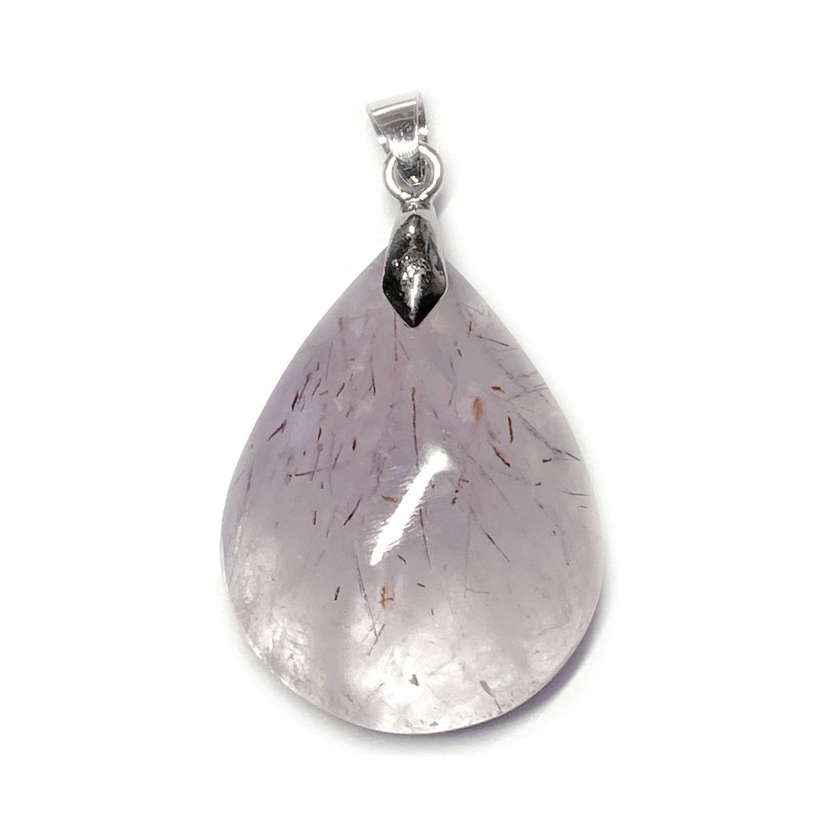 Pendentif Goutte en Améthyste Rutile