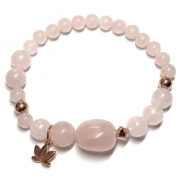 Bracelet Création en Quartz Rose - Création Originale
