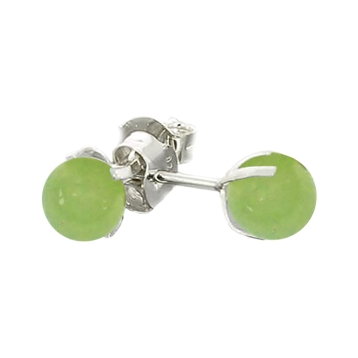 Boucles d'Oreilles en Chrysoprase & Argent - Style Puces