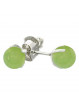 Boucles d'Oreilles en Chrysoprase & Argent - Style Puces