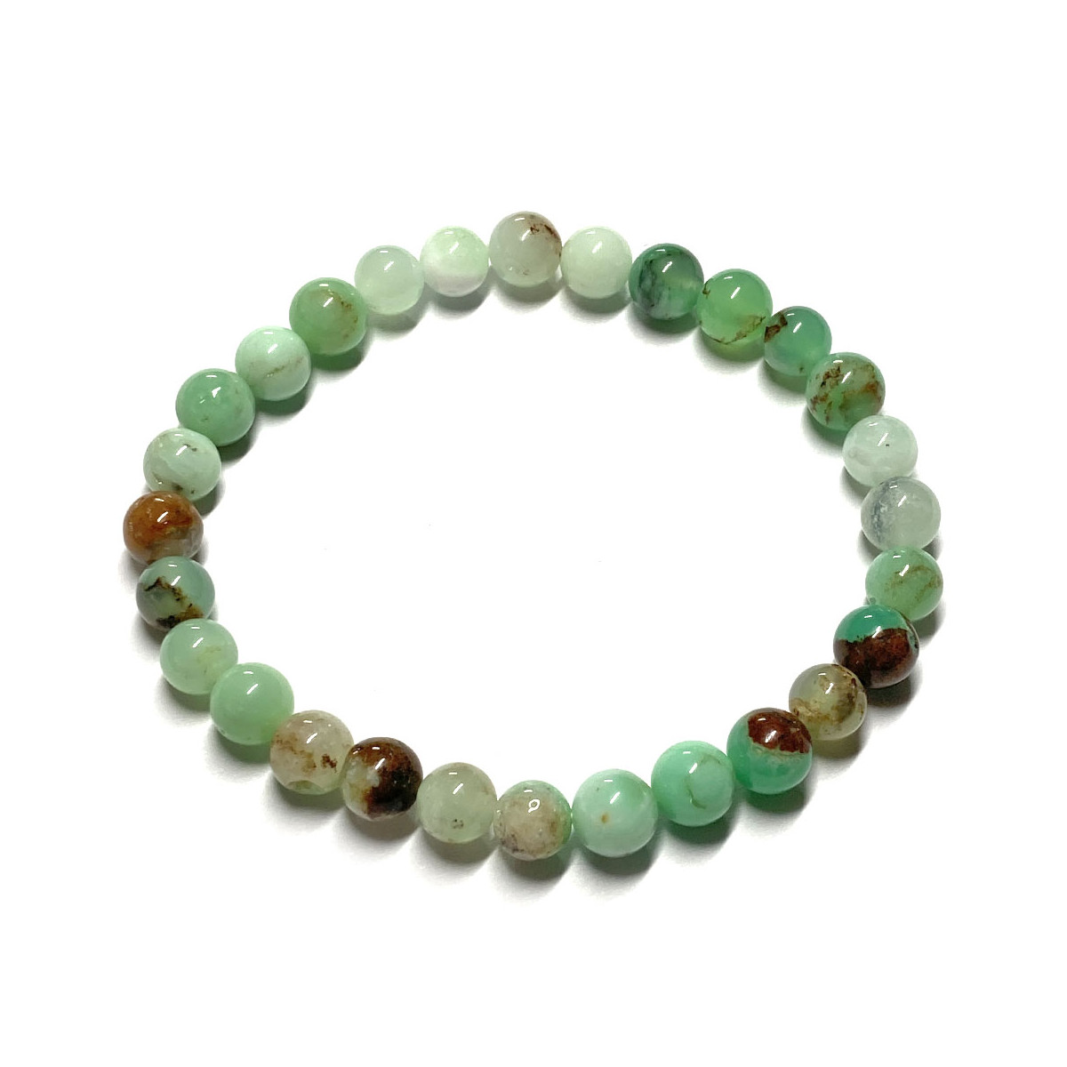 Bracelet en Chrysoprase - Boules de 6mm