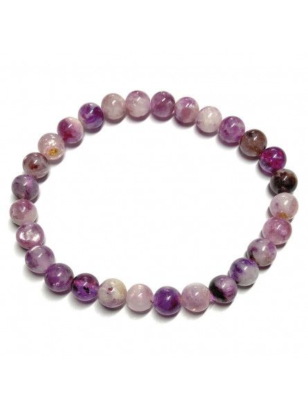 Bracelet Boules en Lépidolite Violette EXTRA
