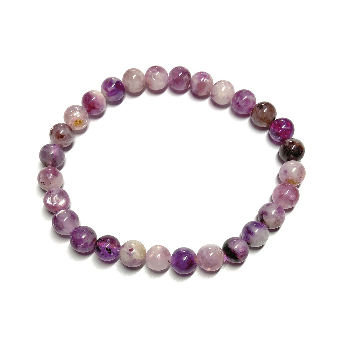 Bracelet Boules en Lépidolite Violette EXTRA