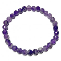 Bracelet en Améthyste - Boules Facettées