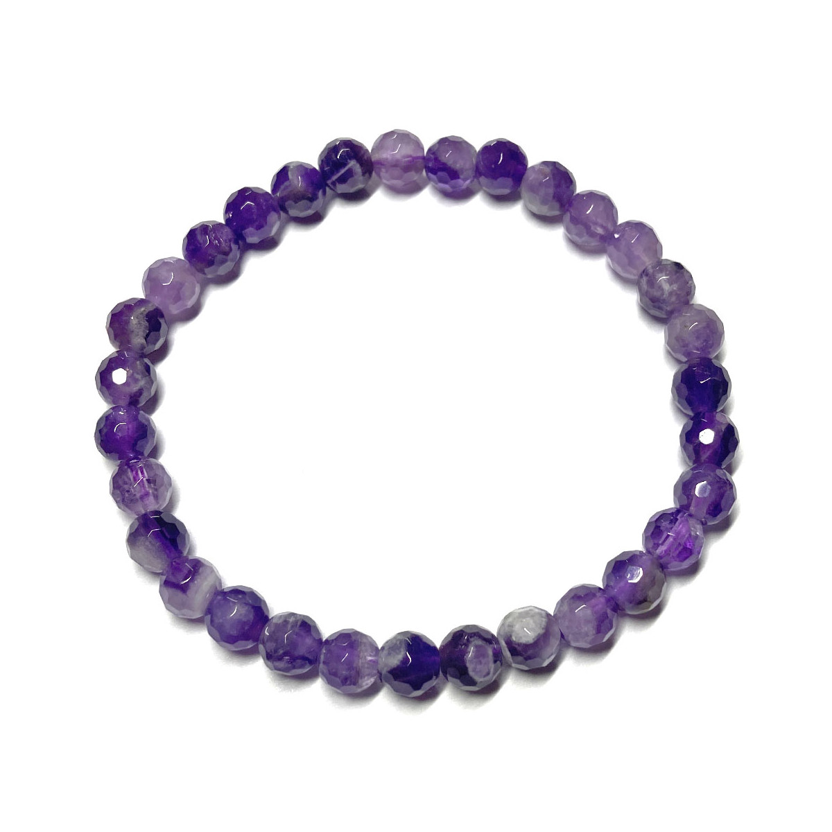 Bracelet en Améthyste - Boules Facettées