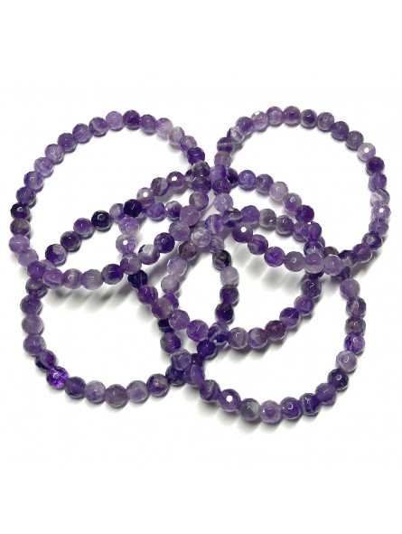 Bracelet en Améthyste - Boules Facettées