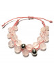 Bracelet Boules Macramé en Quartz Rose