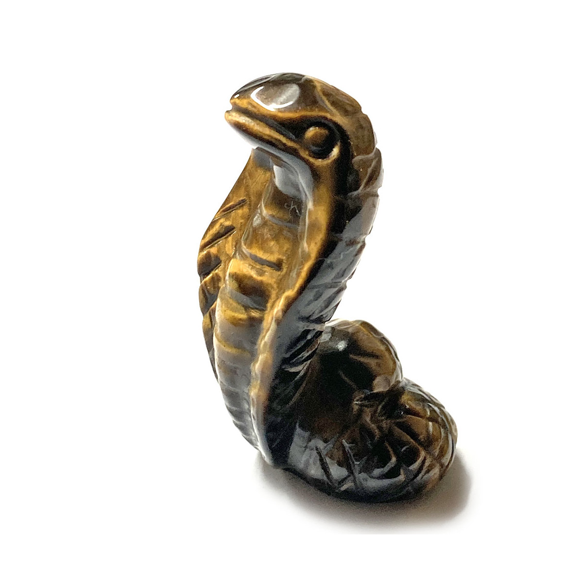 Statuette Cobra en Oeil de Tigre