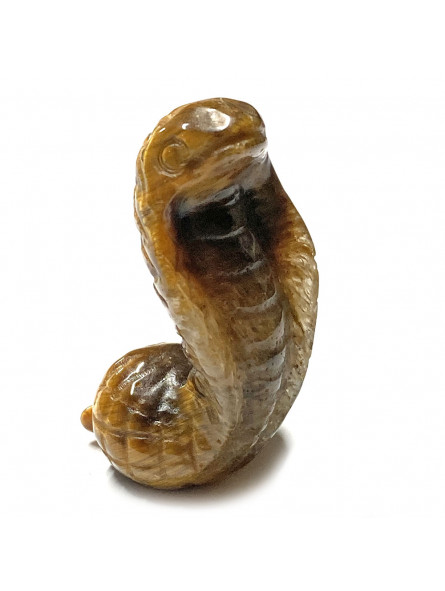Statuette Cobra en Oeil de Tigre