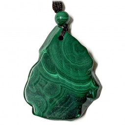 Pendentif en Malachite - Plaque Percée