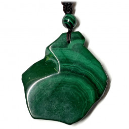 Pendentif en Malachite Percée - Plaque de 5cm