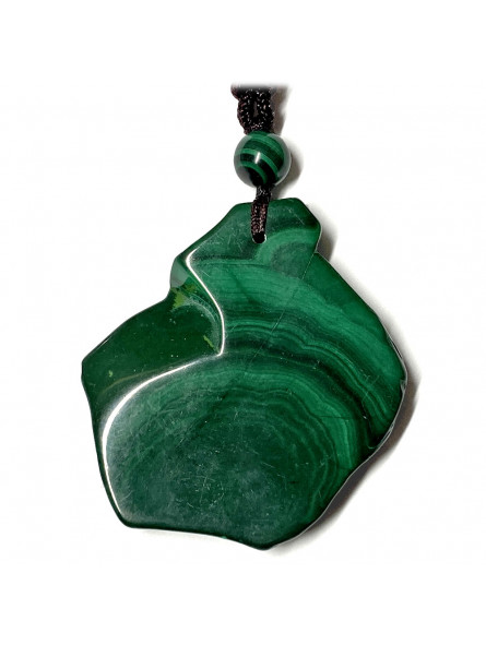 Pendentif en Malachite Percée - Plaque de 5cm