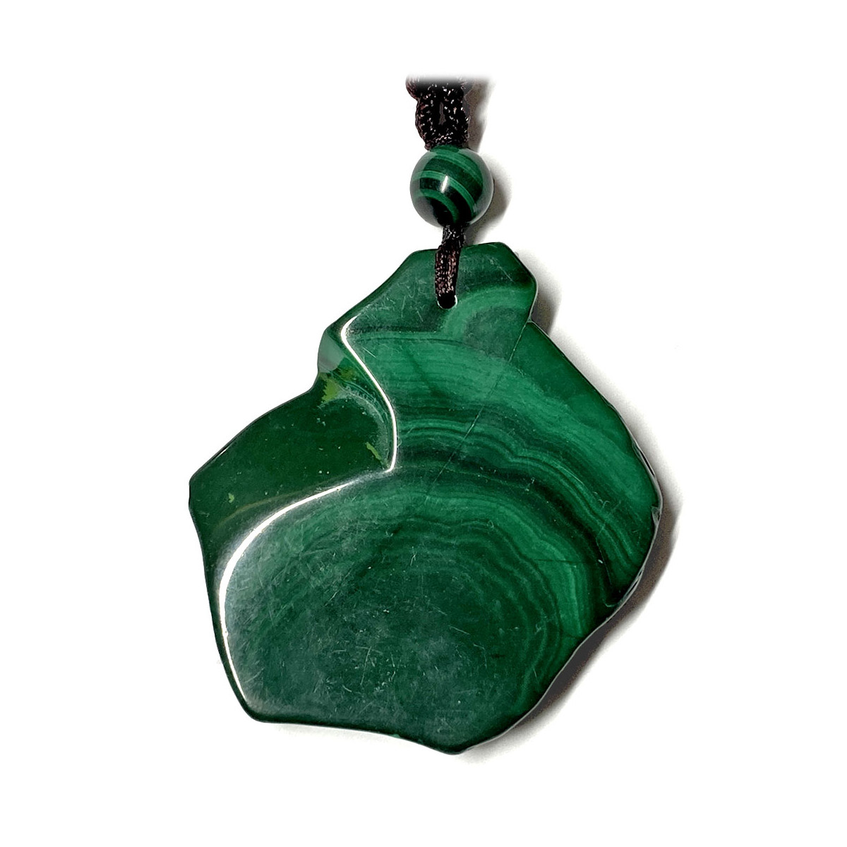 Pendentif en Malachite Percée - Plaque de 5cm