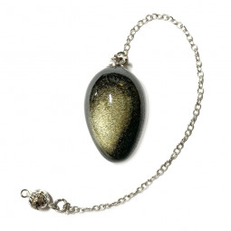 Pendule en Obsidienne Dorée - Forme Oeuf