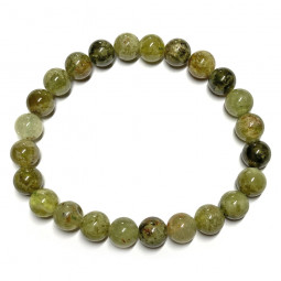 Bracelet en Grenat Vert - Boules de 8 mm