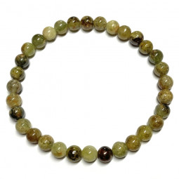 Bracelet en Grenat Vert - Boules de 6 mm