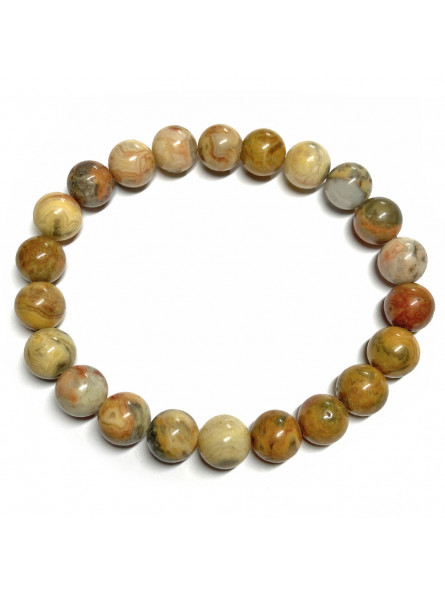 Bracelet en Agate Crazy Lace - Boules de 8mm Bracelet en Agate Crazy Lace - Boules de 8mm
