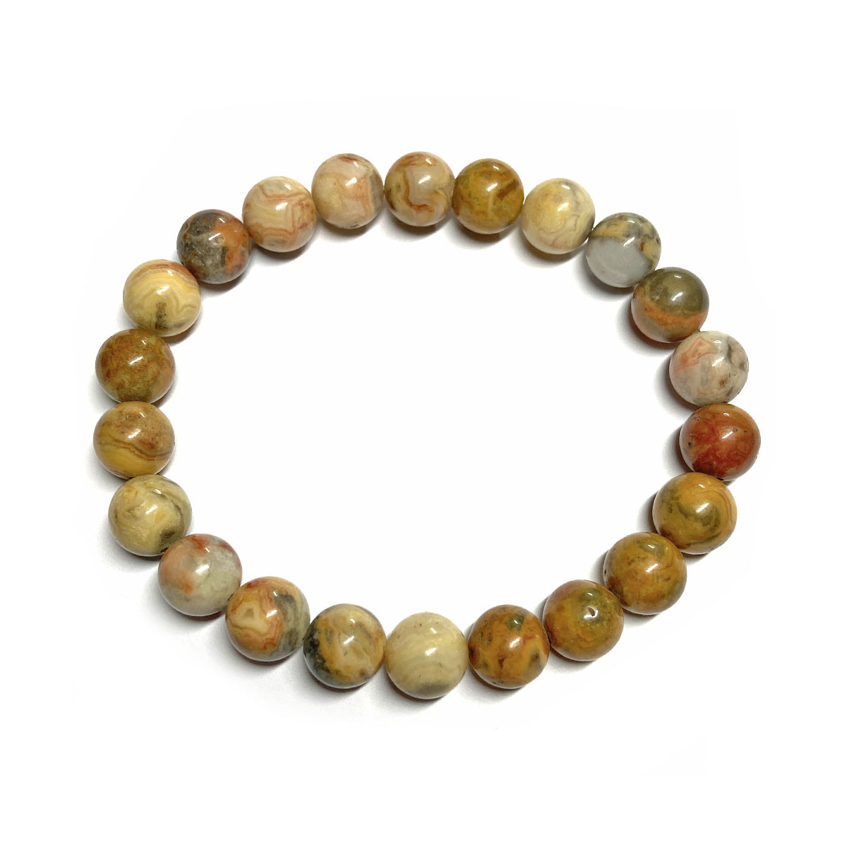 Bracelet en Agate Crazy Lace - Boules de 8mm Bracelet en Agate Crazy Lace - Boules de 8mm