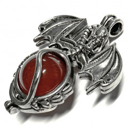 Pendentif Sphère de Dragon et Cornaline