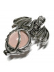 Pendentif Sphère de Dragon et Quartz Rose