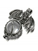 Pendentif Sphère de Dragon et Cristal de Roche Pendentif Sphère de Dragon et Cristal de Roche