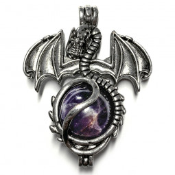 Pendentif Sphère de Dragon et Améthyste