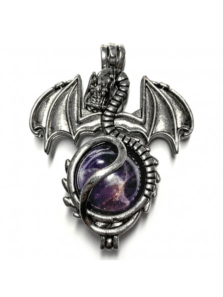 Pendentif Sphère de Dragon et Améthyste