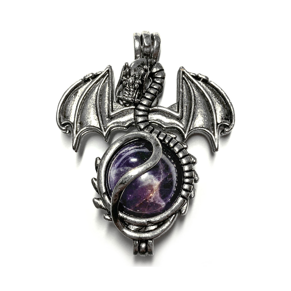 Pendentif Sphère de Dragon et Améthyste