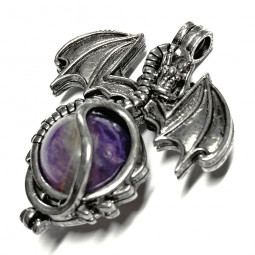 Pendentif Sphère de Dragon et Améthyste