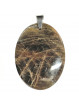 Pendentif en Pierre de Lune Noire - Forme Ovale