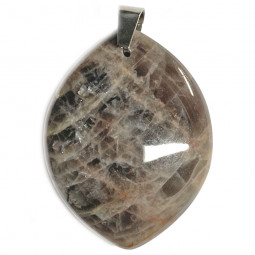 Pendentif en Pierre de Lune Noire - Forme Libre