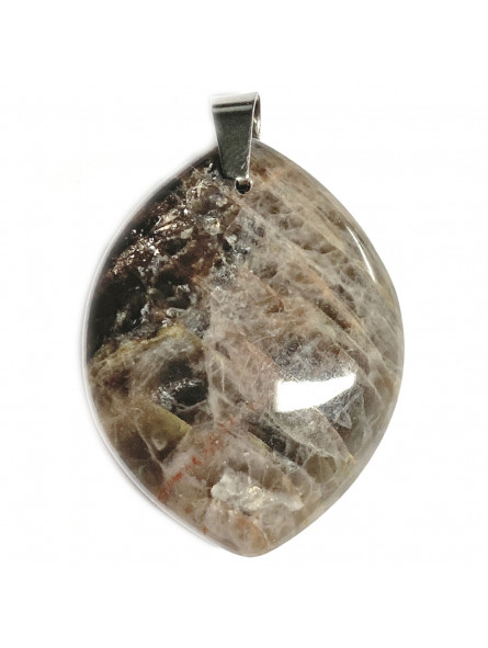 Pendentif en Pierre de Lune Noire - Forme Libre