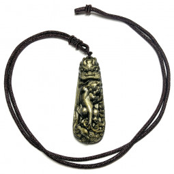 Pendentif Dragon en Obsidienne Dorée