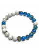 Bracelet Boules Apatite & Howlite avec accessoires bronze
